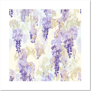 Pastel wisteria pattern Posters and Art